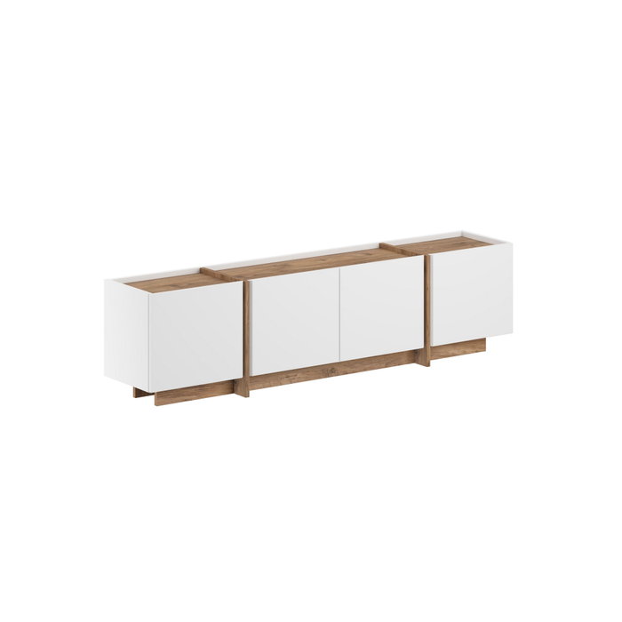 Nordure Lowen Soporte para TV Blanco y Pino Atlántico
